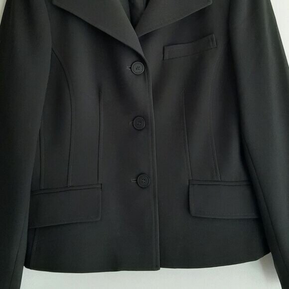JONES NEW YORK Classic Neutral Button Down Blazer Jacket Black Sz 12 P - Picture 3 of 10